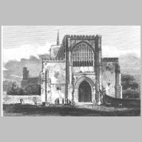 1805 engraving of the west front of the Abbey showing the lost Wheathampstead window (Wikipedia).jpg